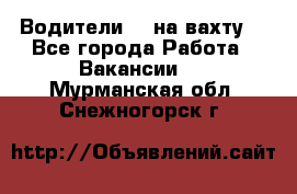 Водители BC на вахту. - Все города Работа » Вакансии   . Мурманская обл.,Снежногорск г.